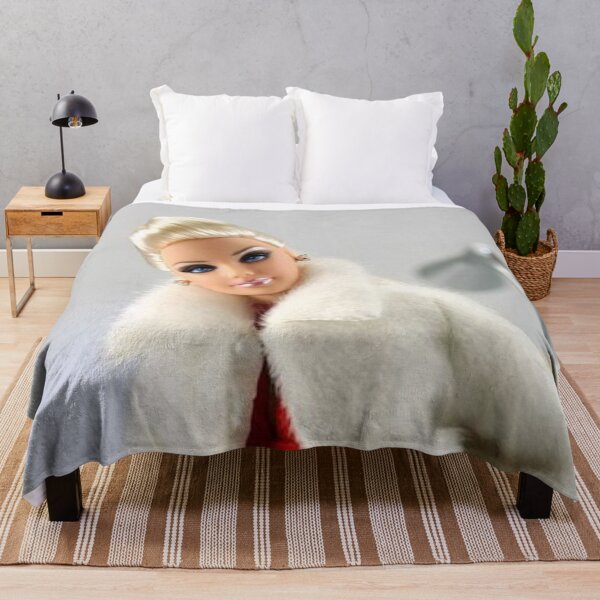 Item preview, vintage fur blonde doll diva doll vintage print mask poster mysticladyart designed and sold by mystic lady vintage art and fashion designs.