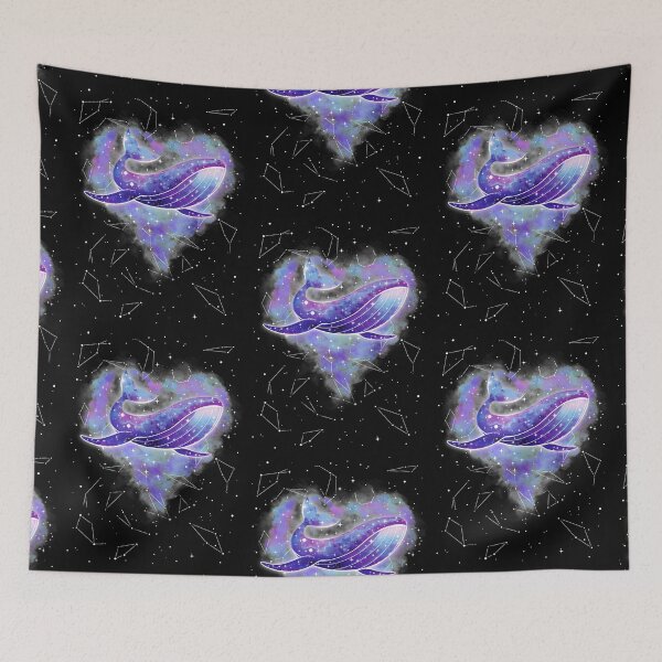 Item preview, Purple Galaxy Space Whale Heart designed and sold by rubydian.
