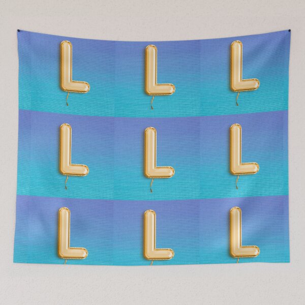 Item preview, Copy of Monogram Letter L, L in Gold, Light Blue and Purple, Cute Monogram, L Balloon designed and sold by Londonluxie.