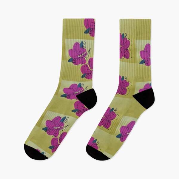 Item preview, Hibiscus Flower Screen Print on Yellow  designed and sold by BritW1509.