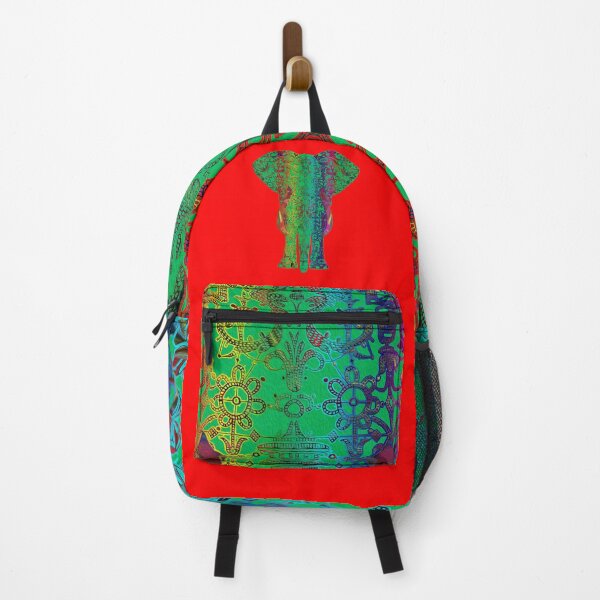 Item preview, Rainbow Green Elephant on Red V.2 designed and sold by Diego-t.
