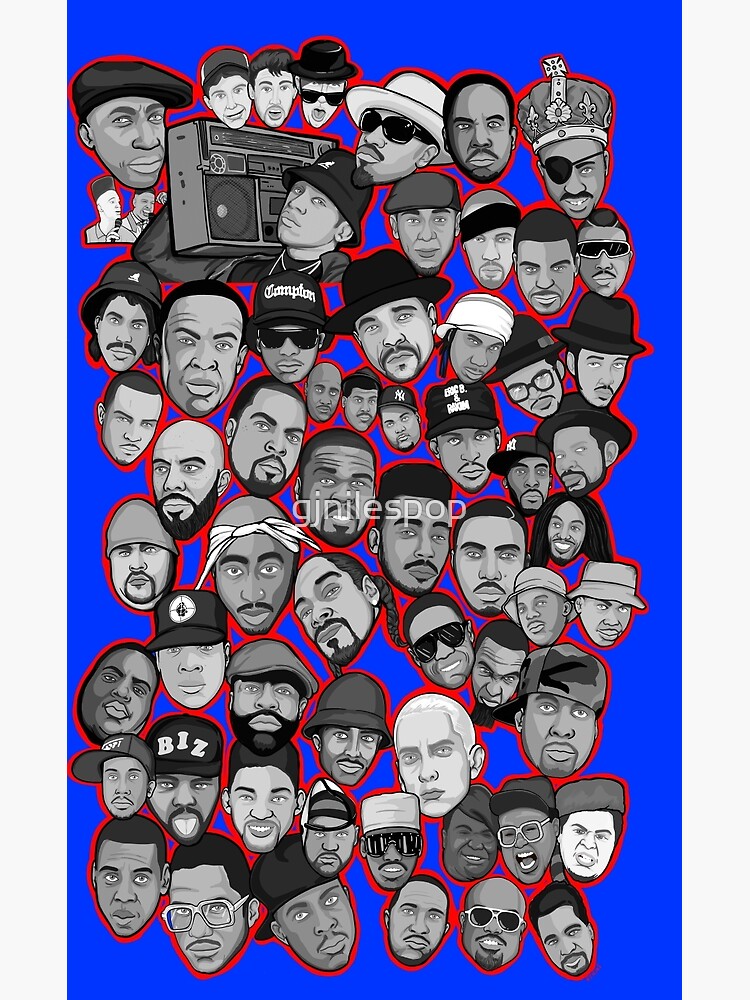 old school hip hop legends collage art