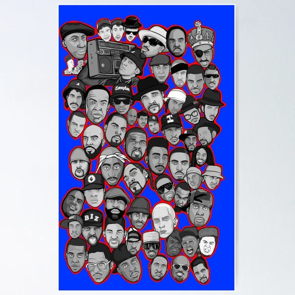 old school hip hop legends collage art