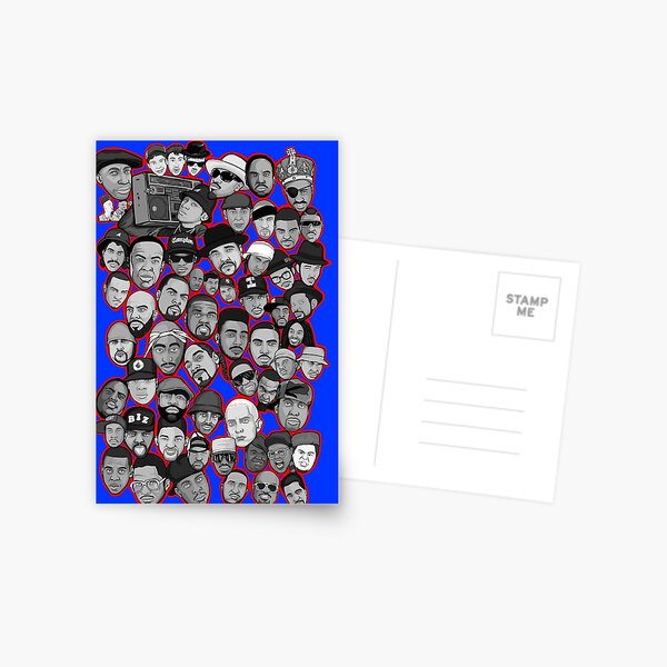 old school hip hop legends collage art Postcard