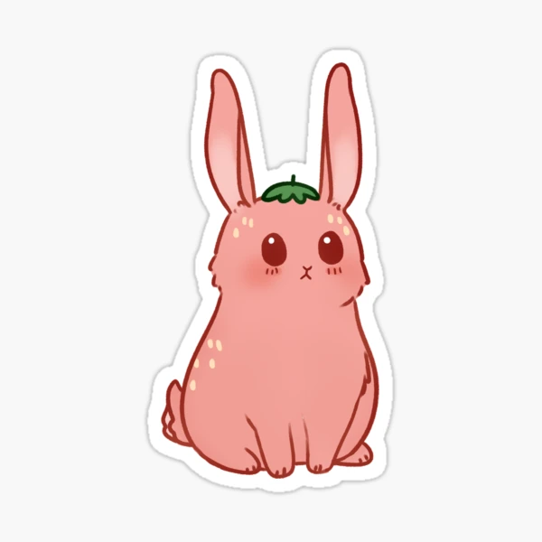 Cute strawberry bunny - Strawbunny Sticker for Sale by Yaragold