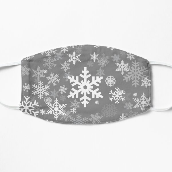 Snowflakes Pattern in Grey Flat Mask