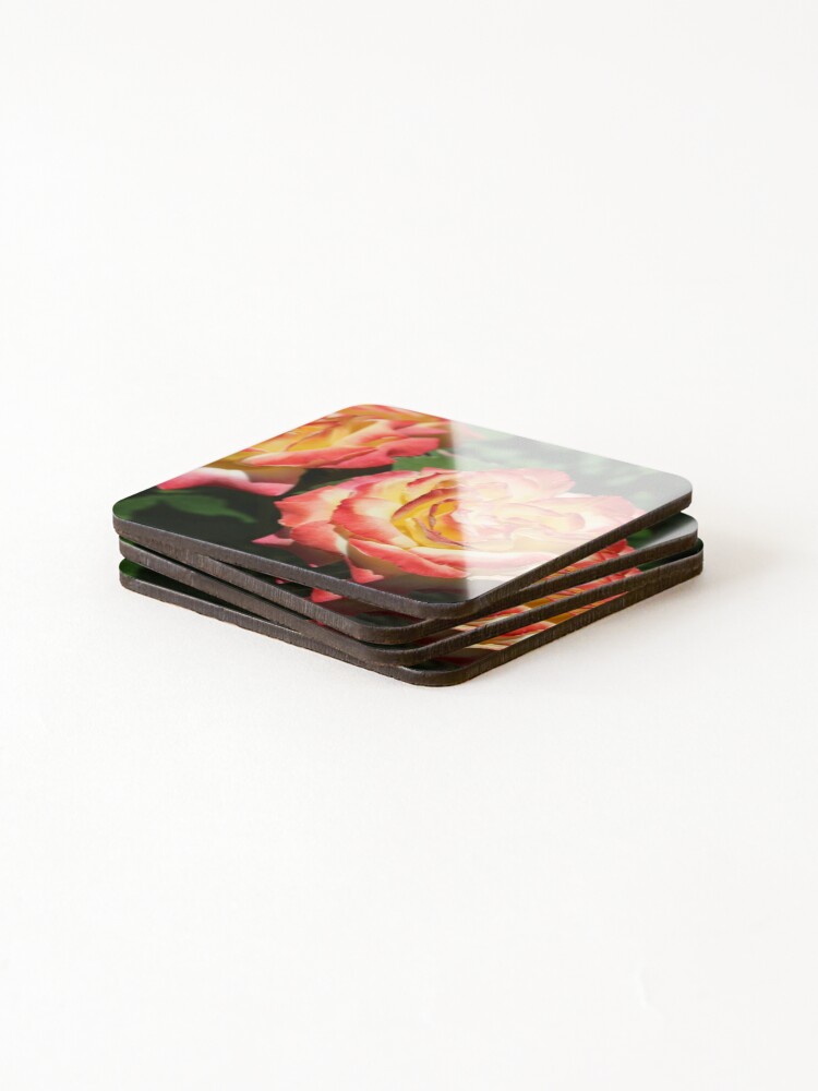 Thumbnail 4 of 5, Coasters (Set of 4), Fiery Roses designed and sold by BlurredPines.