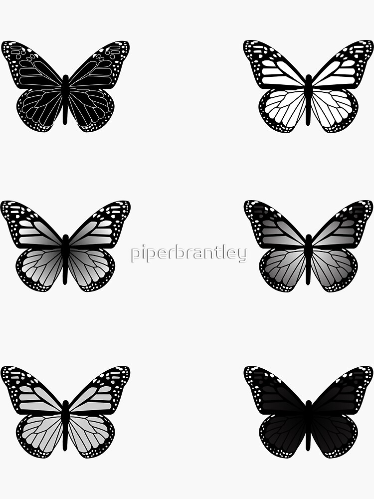 Black and White Butterfly Sticker for Sale by piperbrantley  Black and  white stickers, Black stickers, Butterfly black and white