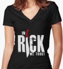 In Rick We Trust Women's Fitted V-Neck T-Shirt