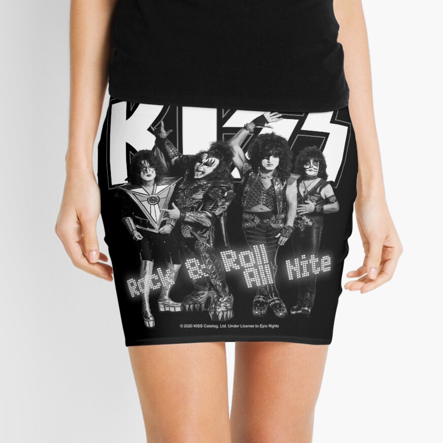 KISS ® Rock & Roll All Nite - Full Black and White Mini Skirt