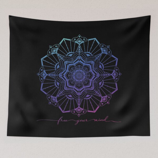 Item preview, Coloured Mandala-Black Background designed and sold by crismk.