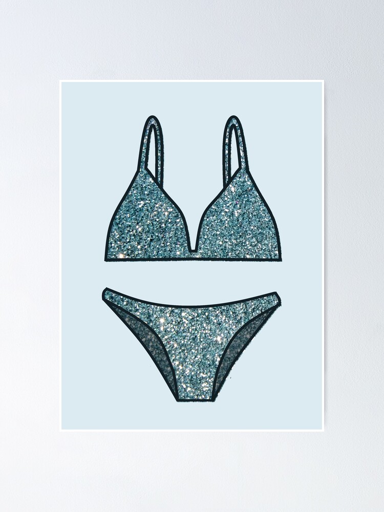 blue glitter bikini