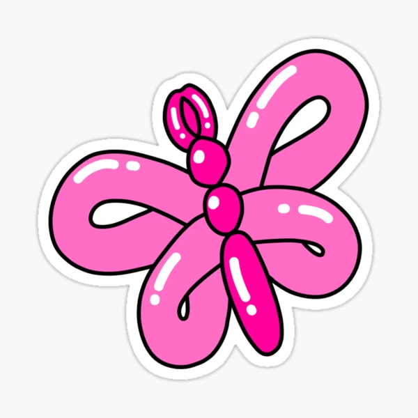 Cute Pink Balloon Sticker - Sticker Mania