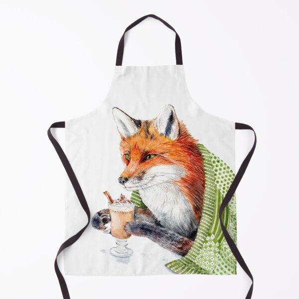 Item preview, Cozy Fox Drinking Pumpkin Spice Latte designed and sold by Goosi Art.