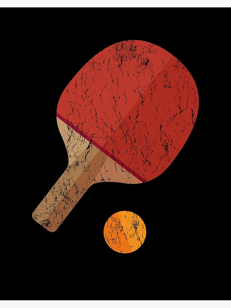 Table Tennis and Ping Pong Flat Illustration. Black and Red Paddle