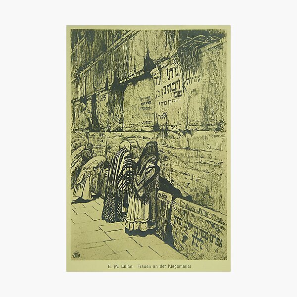 Item preview, HD. Historical images of the Western Wall (1920), by Ephraim Moses Lilien  designed and sold by MINDTHECHERRY.