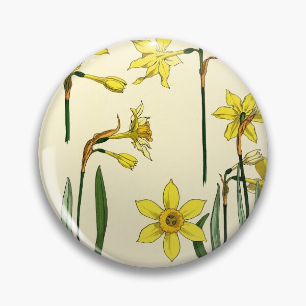 Item preview, French botanical flower plate - Maurice Verneuil - Jonquille designed and sold by DejaVuStudio.