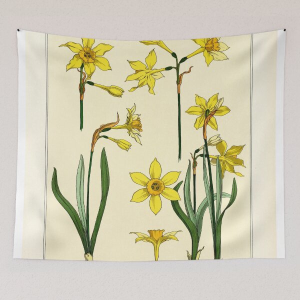Item preview, French botanical flower plate - Maurice Verneuil - Jonquille designed and sold by DejaVuStudio.