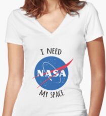 I Need My Space (NASA) Women's Fitted V-Neck T-Shirt