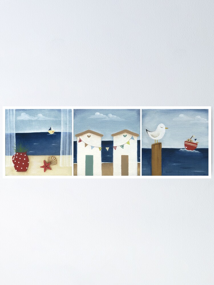 Alternate view of Costal Shabby - triptic Poster