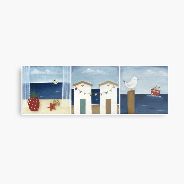 Costal Shabby - triptic Metal Print