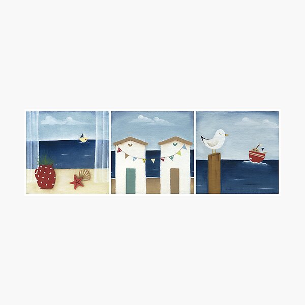 Costal Shabby - triptic Photographic Print