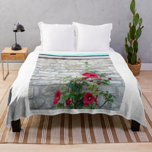 Item preview, hollyhocks and old stones designed and sold by ART22.