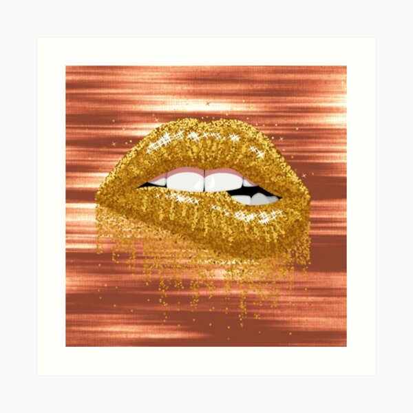 Golden mouth Art Print