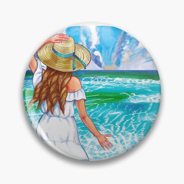Item preview, Young beautiful girl in a hat by the sea. designed and sold by Colibri77.