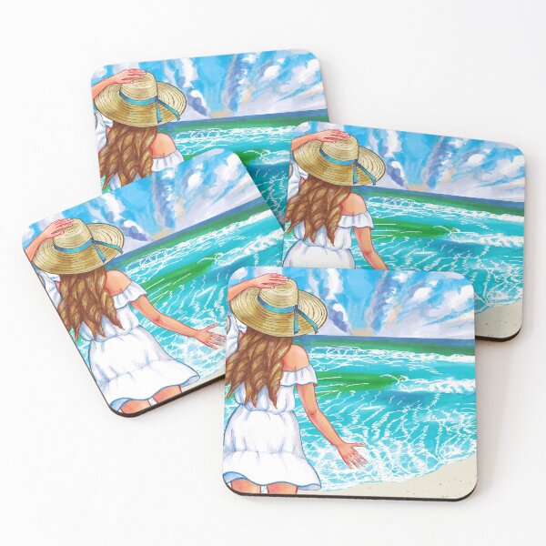 Item preview, Young beautiful girl in a hat by the sea. designed and sold by Colibri77.