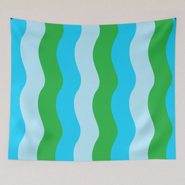 Item preview, blue and green groovy retro wave pattern designed and sold by prismatic paper co.