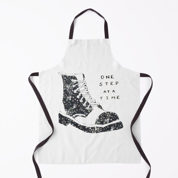 Item preview, One Step At A Time Inspirational Quote Floral Black designed and sold by faithful-ink.