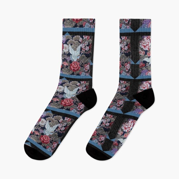 Item preview, Japanese Crane & Flowers - Abstract - Asian Inspired designed and sold by BlackRabbit33.