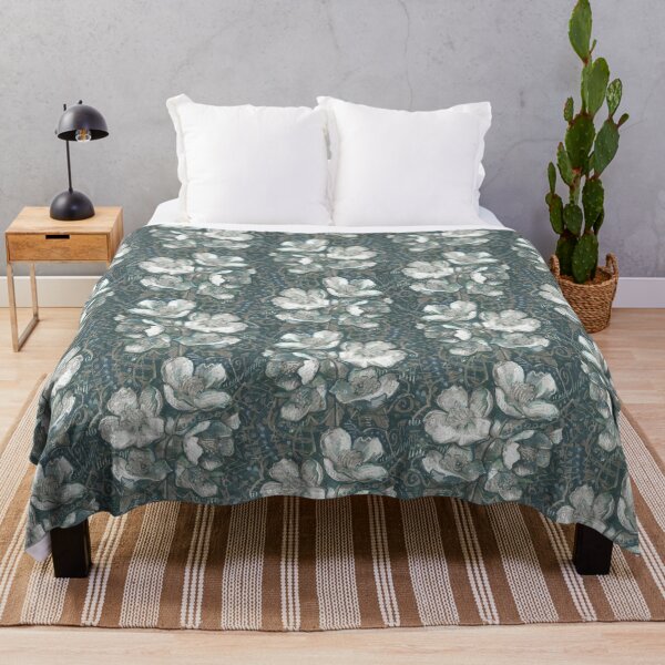 Item preview, Jasmine Bloom, Vintage Floral Pattern, White Flowers Grey Taupe designed and sold by Julia Khoroshikh.