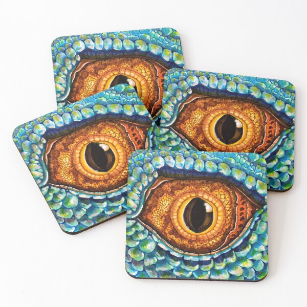 Item preview, Orange Eye Turquoise Dragon designed and sold by Lynn Harriet.