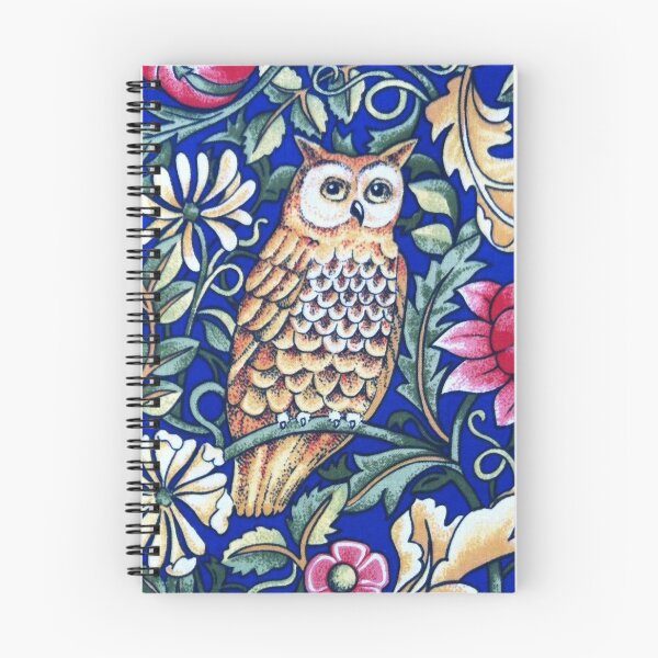 Artikelvorschau, William Morris Eule, Kobaltblau und Beige entworfen und verkauft von Marymarice.