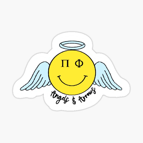 Pi Phi Angel Smiley Sticker