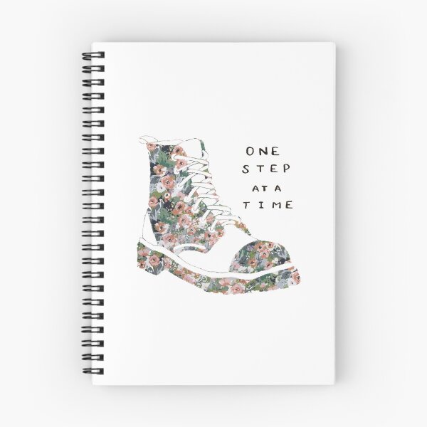 Item preview, One Step At A Time Inspirational Quote Floral Pink designed and sold by faithful-ink.