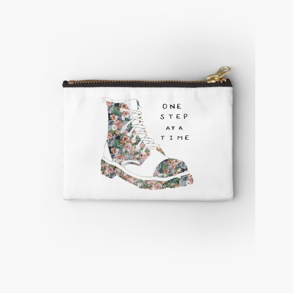 Item preview, One Step At A Time Inspirational Quote Floral Pink designed and sold by faithful-ink.