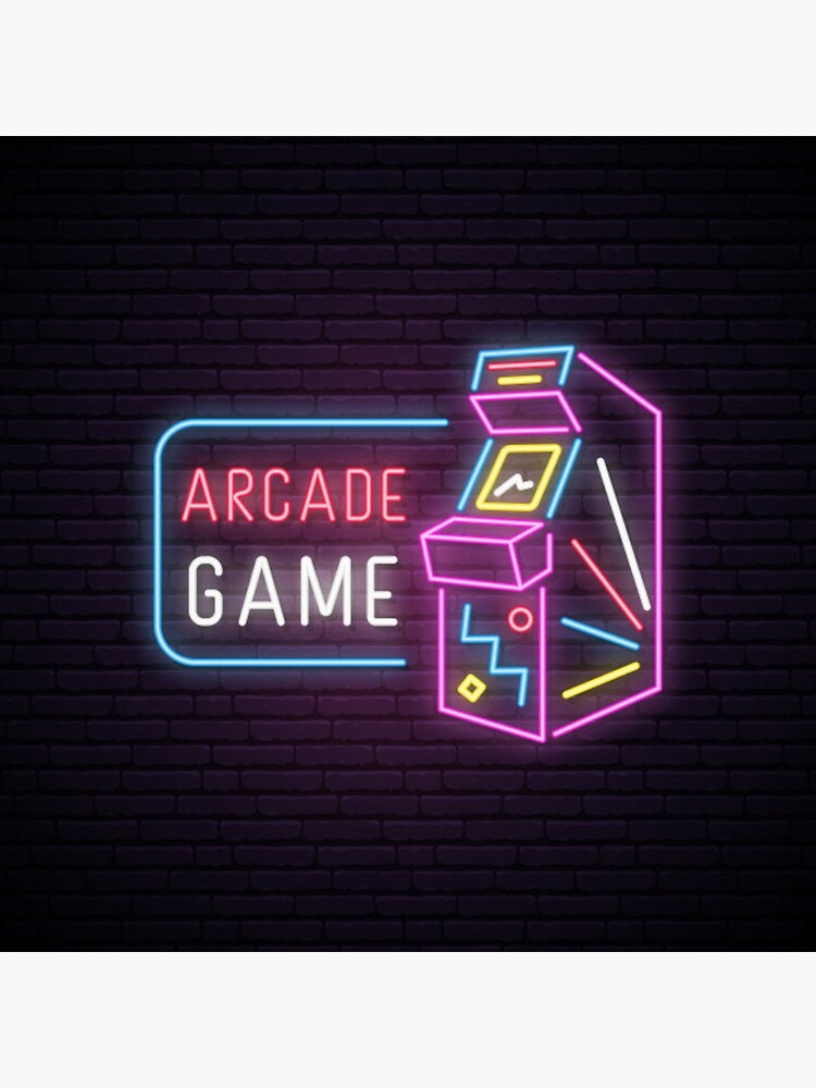 Disover Neon arcade machine game Premium Matte Vertical Poster