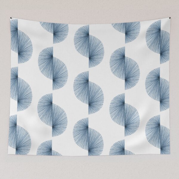 Item preview, Mid Century Style Modern Geometric Abstract in Indigo Blue designed and sold by Janine Aykens.