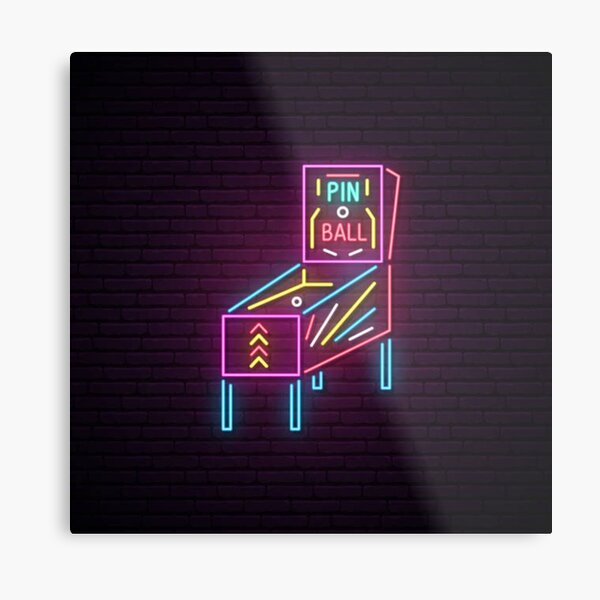 neon arcade machine game metal print by saposzer redbubble