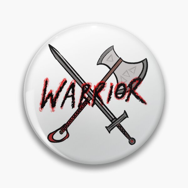 Item preview, Warrior Fantasy RPG class badge designed and sold by LazyBlackCatArt.