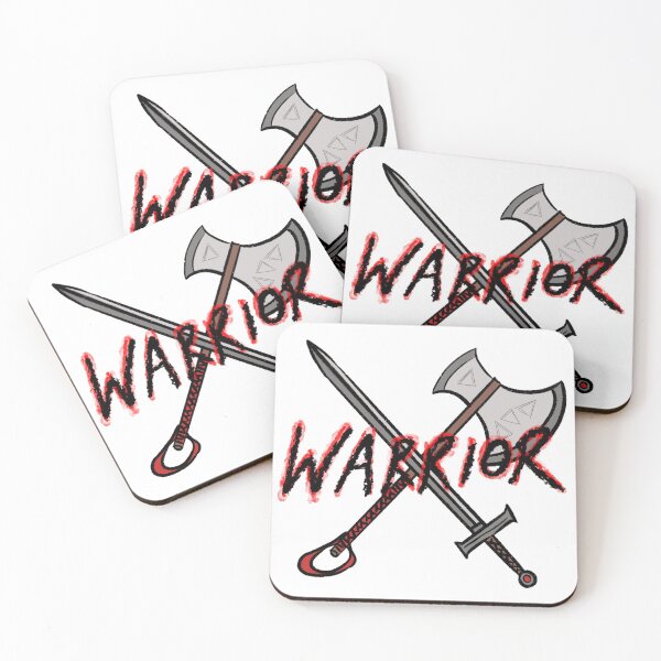 Item preview, Warrior Fantasy RPG class badge designed and sold by LazyBlackCatArt.