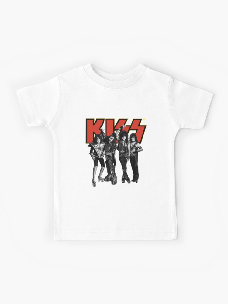 Kiss Groupe Logo Full Rouge et Jaune T shirt enfant