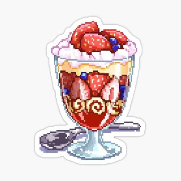 Black Forest Gateau Pixel Art Sticker By Sugaranspice Redbubble