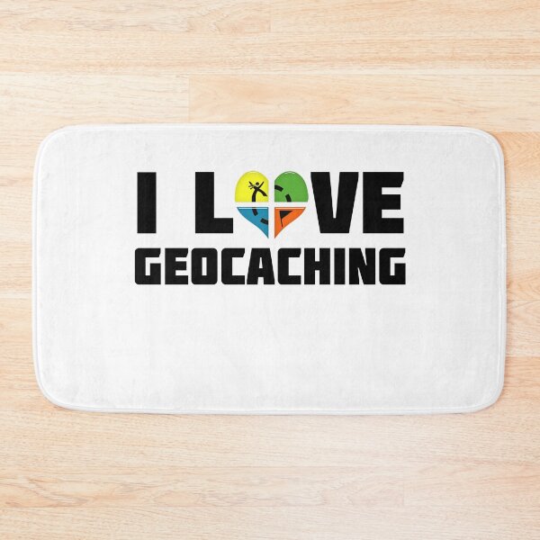 Item preview, I love geocaching black typography designed and sold by portrait4you.