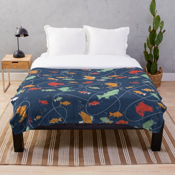 Lets go fishing Throw Blanket