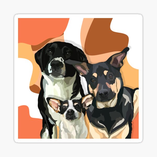 Henry, Harley and Rambler Portrait-desert tones Sticker