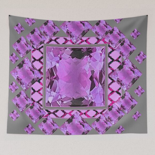 Item preview, LILAC PURPLE AMETHYST GEMS GREY ART designed and sold by sharlesart.